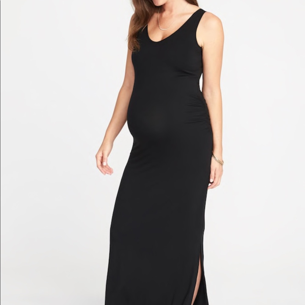 Old Navy black maternity maxi dress